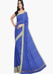 Elegant Blue Linen Saree