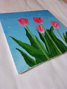 TULIP FLOWERS Acrylic Painting Canvas Board