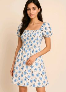 Floral Dress And Earrings