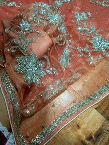 designer heavy netted(zardosi kundan diamond)saree