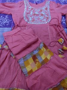Frock Plazo Suit Dupatta Set