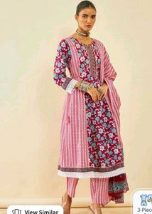 Floral & Striped 3-Piece Salwar Kameez