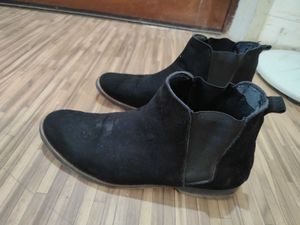 Black Suede Chelsea Boots