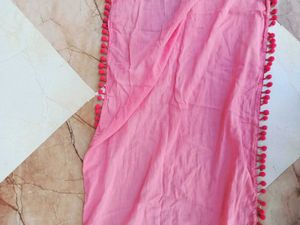 Pink Polka Dot Cotton Dupatta