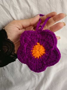 Crochet Flower Pouch Bag Charm