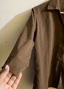 Brown Button-Up Top