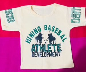 Light Yellow And Rose Colour T Shirts For Babies