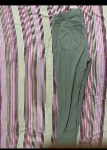 combo of White and olive Casual Pants