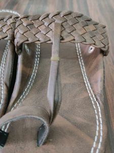 Kolhapuri Brown Braided Flats