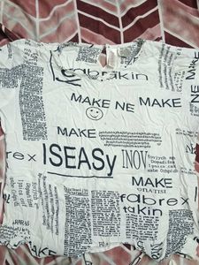 Printed White Casual Top