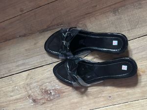 Black Bow Jelly Slides - Size 5