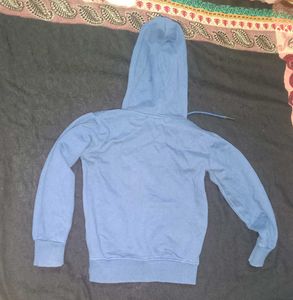 Blue Graphic Print Hoodie