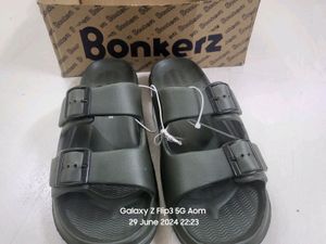Bonkers Mens Sliderz (10) (Olive Colr) Brand New