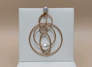 Contemporary Hoop Earrings with Pearl Accent