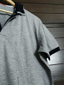Vivid Bharti Men Gray Polo T-Shirt