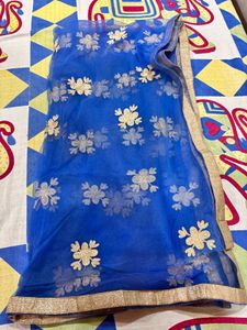 Blue Dupatta With Laggi
