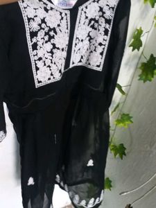 New Black Chikankari Kurti