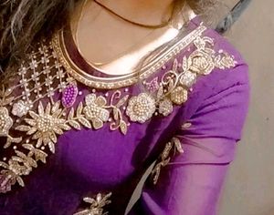 Elegant Purple Embroidered Salwar Suit