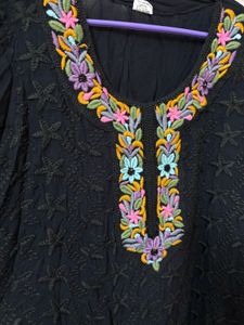 Black Chikankari Kurta