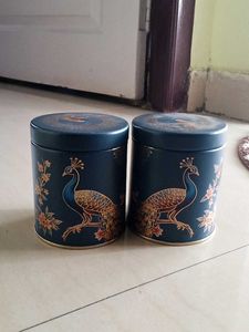 peacock canisters(set of 2)