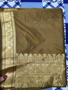 Elegant Brown Silk Saree