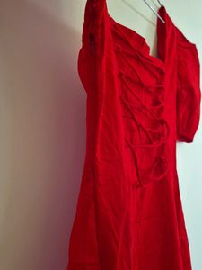 Elegant Red Corset Dress