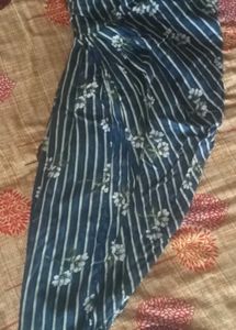 Floral Striped Salwar Kameez With Dupatta