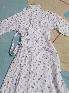 White- Blue Classy Dress