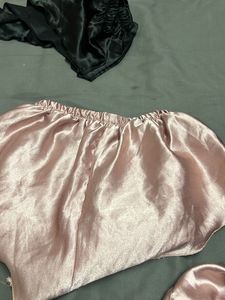 Pink Satin Short Set