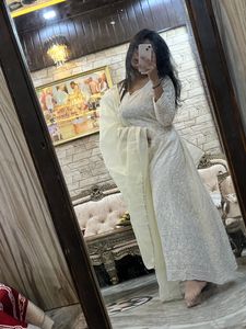 Chicken Kari Anarkali Dress With Duppatta