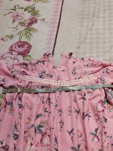 Pink Floral Long Sleeve Dress