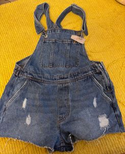 Denim Overalls Shorts