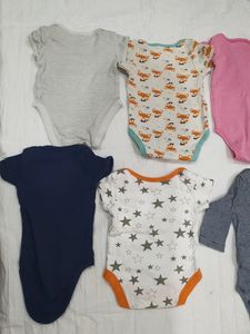 Pack Of 6 Onesies For 0-3 Months Baby (UNISEX)