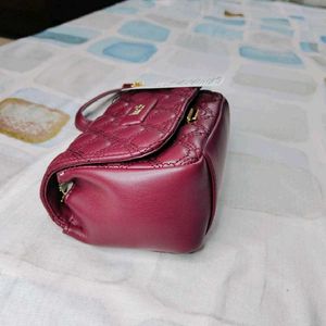 INC.5 Women Wine Quilted Sling Bag