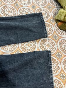 Knee Ribbed Charcol Denim
