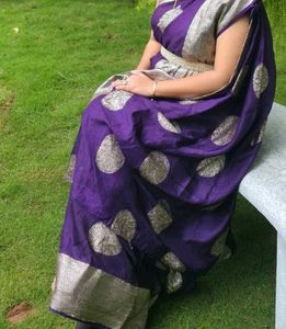 Purple Banarasi Silk Saree