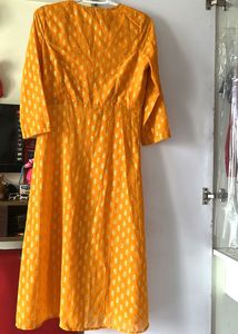 Golden Motifs Mustard Kurta