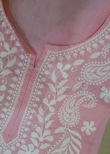 Pink Kurta With Chickenkari