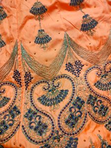 Orange Embroidered Lehenga Choli