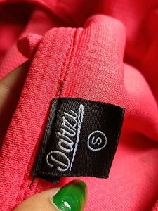 Cute Pinkish Red Puff Sleeve Off Shoulder Dress