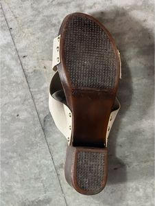Luna Blu White Buckle Slides