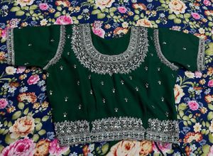 Green Embellished Blouse