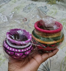 🪔Diwali Gift 🎁 2 Decorative Matki 😍 handicraft