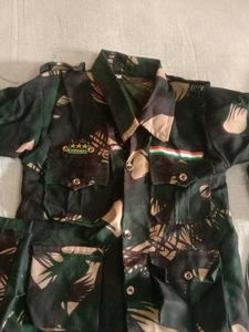 Child Army Dress Shirt Pant With Cap And Gun 34