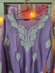 New Elegant Lavender Chikankari Kurta