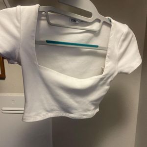 Zara White Crop Top