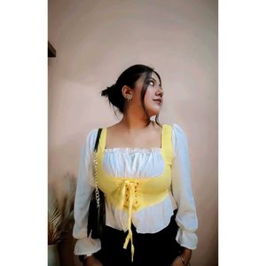 Cute Yellow Corset Top