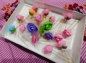 Floral Hair Pins - Set of 20