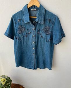 Denim Ribbon Work Shirt