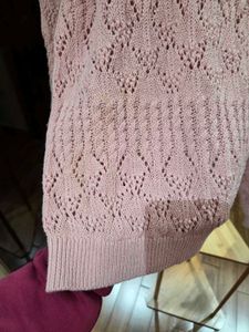 Pink Knit Pullover Sweater